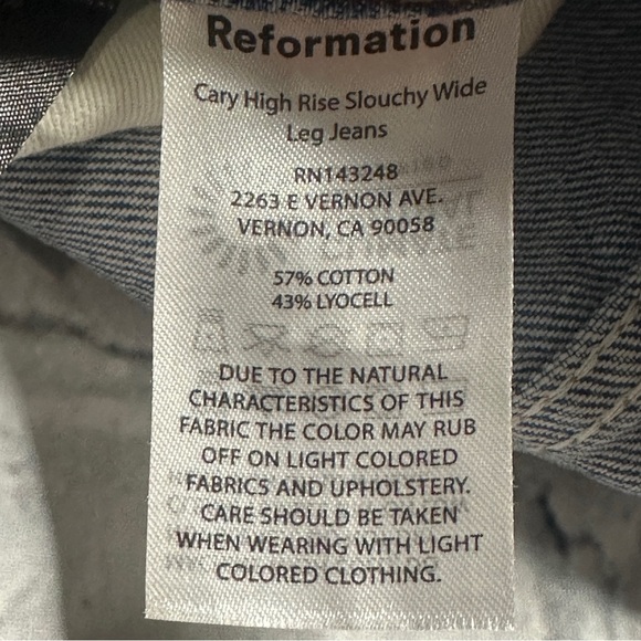 EUC Reformation Cary High Rise Slouchy Wide Leg Light Wash Blue Jeans Sz 31 - Picture 13 of 16